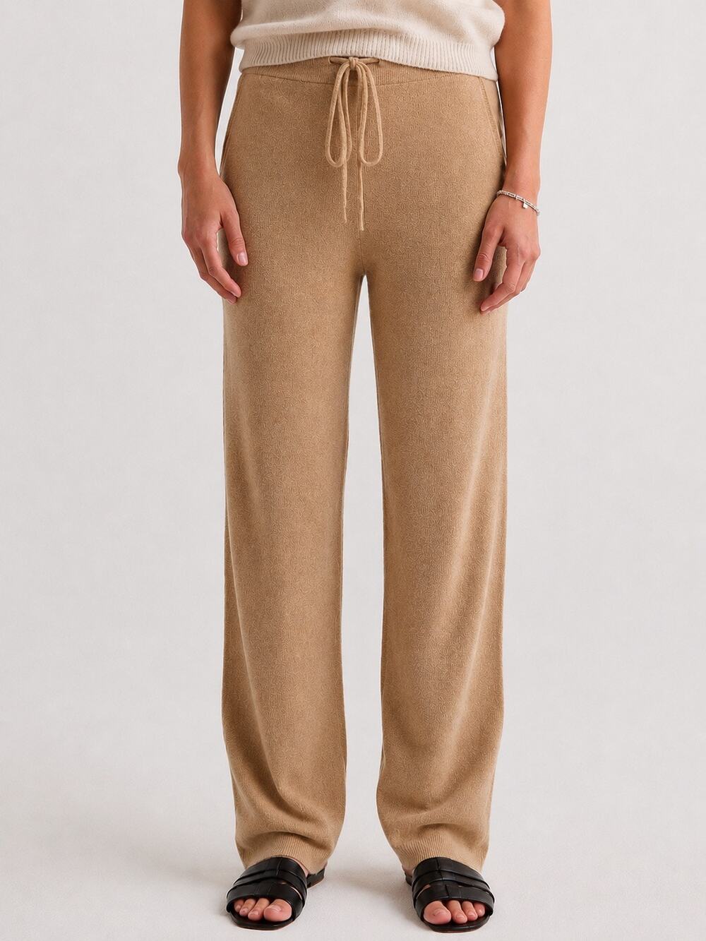 W. Cashmere Bailey Straight Leg Cashmere Knit Sweatpants Camel Brown XS MSP $400